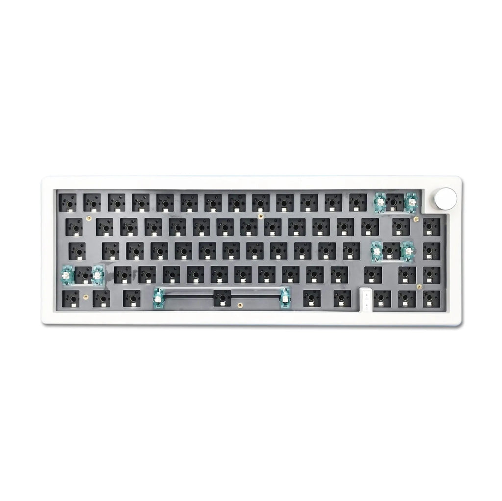DIY mechanical keyboard kit with hot-swappable PCB and RGB backlit keys in multiple colour options