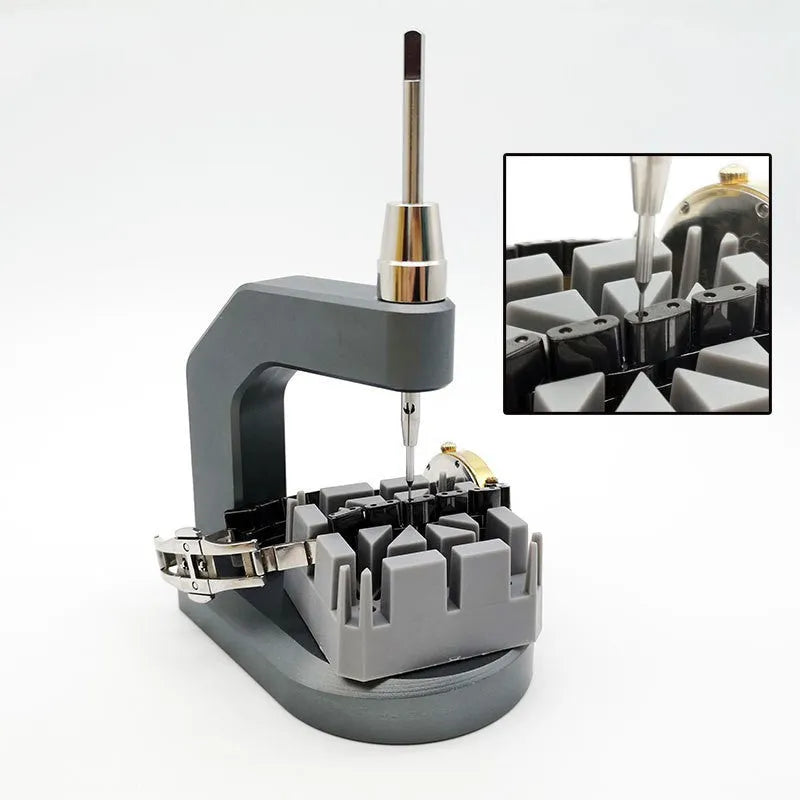 Silver tool steel watch strap removal press tool with precision blades for jewellery maintenance
