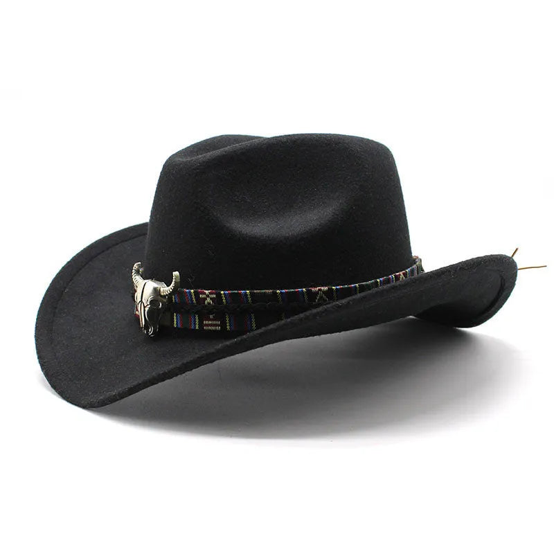 Polyester western cowboy hat with bell crown in multiple colour options