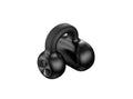 Wireless bone conduction clip-on Bluetooth earphones in black or white with charging cable