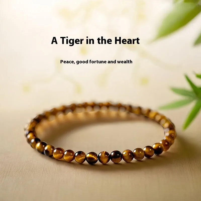 New Chinese style Tigereye bracelet with geometric round beads in 4mm 6mm 8mm sizes