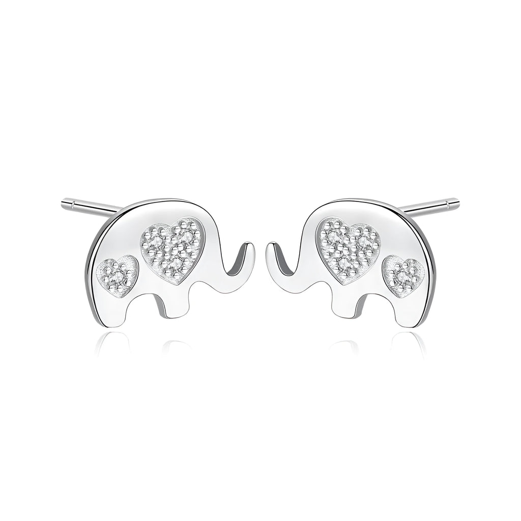Korean geometric silver drop earrings with gem setting in gold and silvery colour variations