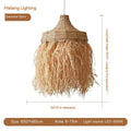 Retro pendant light with 50cm diameter made of woven wild vetch and willow in Southeast Asia style