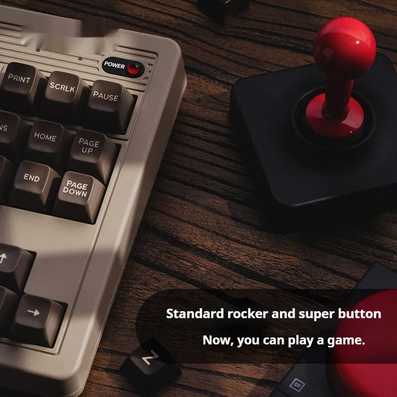 Retro87 C64 wireless mechanical gaming keyboard with Bluetooth connectivity and rocker switches