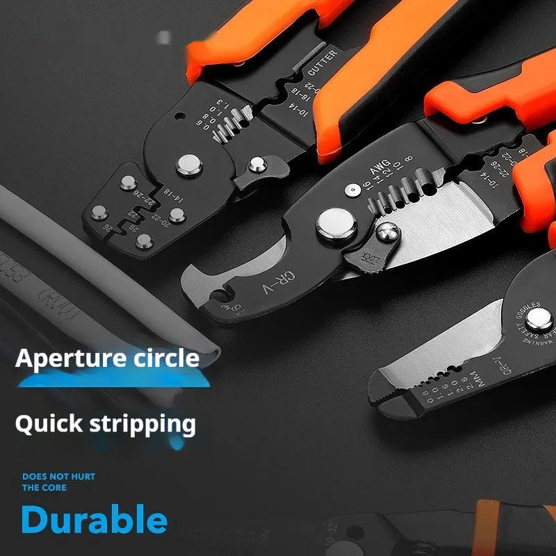 Fully automatic wire stripping pliers made from high carbon steel and 45 steel in a box.
