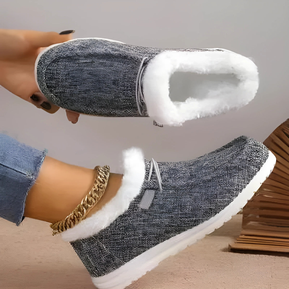 Women's casual round-toe cotton flat shoes in brown, navy blue, black and gray, pink, and multicolour, sizes EU36-EU43