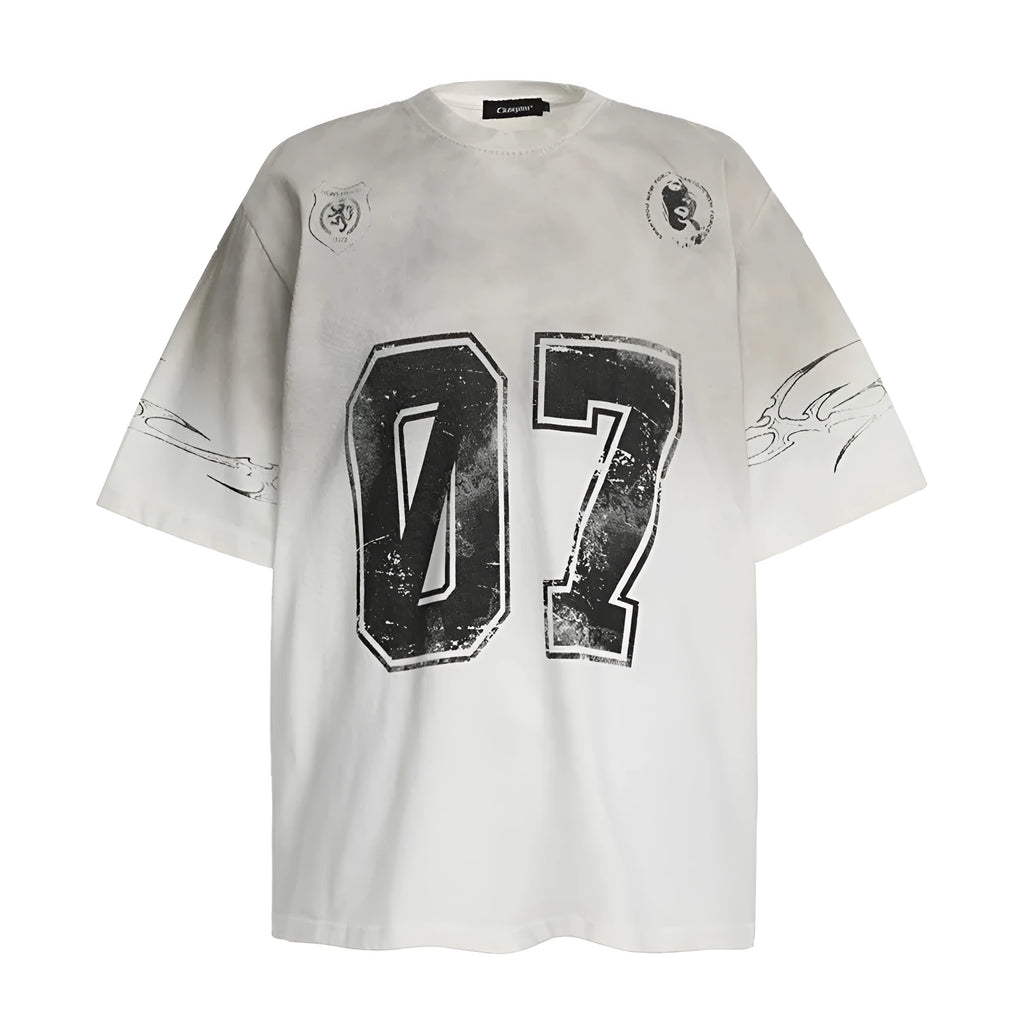 Men's printed pure cotton short-sleeved T-shirt in black and white colour options