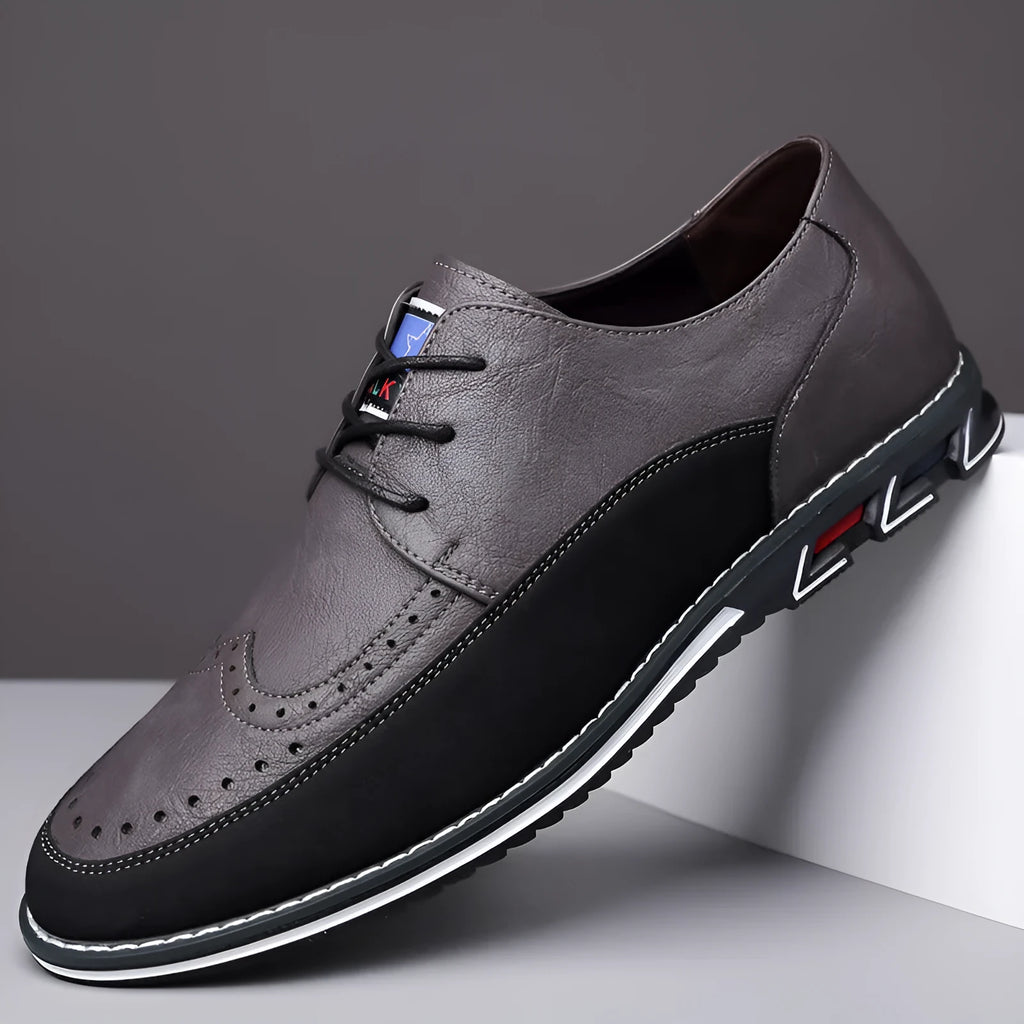 Men's leather slip-on business casual shoes in multiple colours with rubber sole