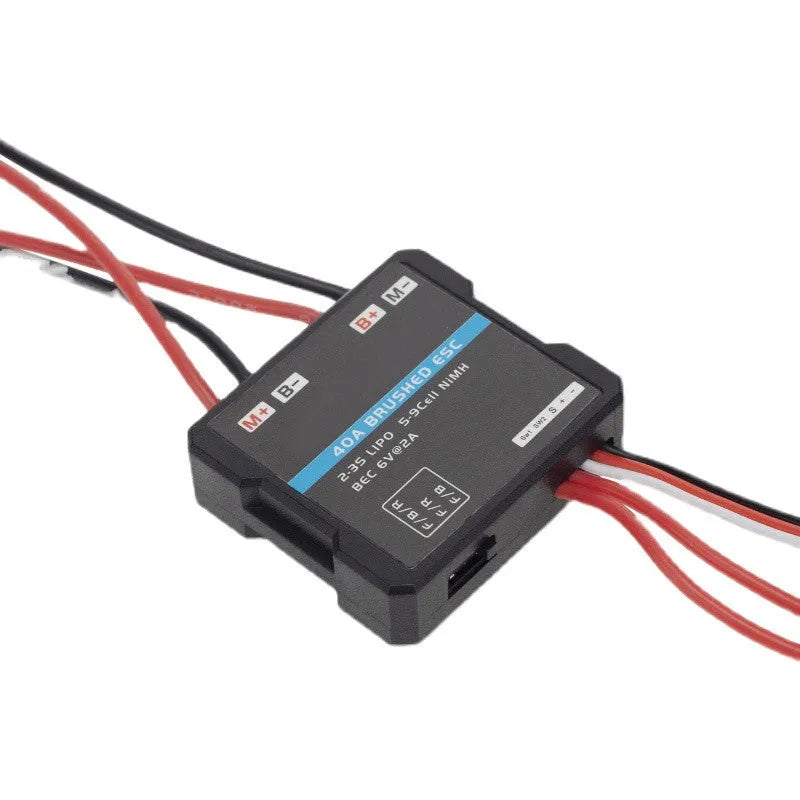 G500 model 40-amp brushed electronic speed controller for RC cars and trucks.