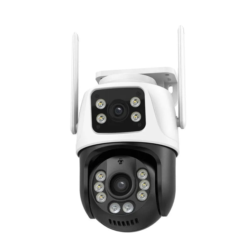 Outdoor wireless dual screen monitor with binocular camera for surveillance applications