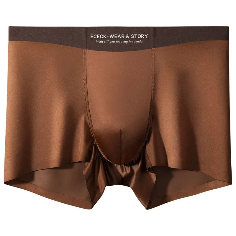 Men's colourblock ice silk underwear with seamless sports design