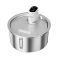 Stainless steel cat and dog water fountain with heating base in black or white colour