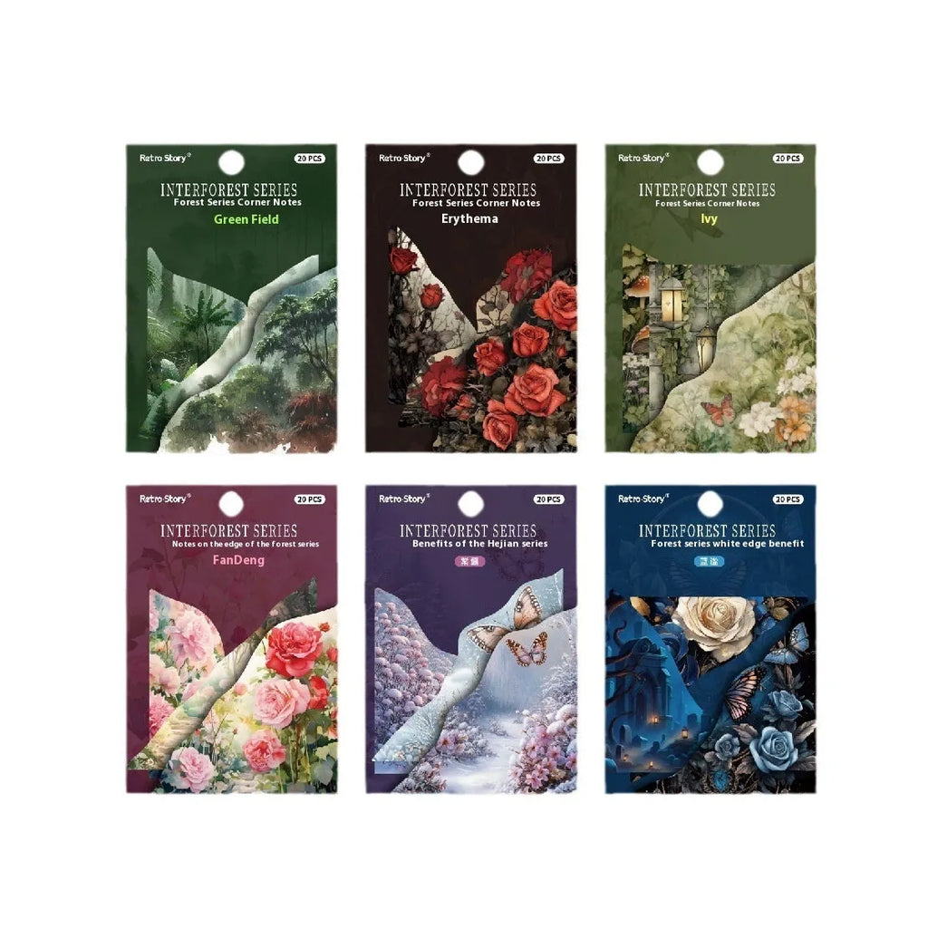 DIY hand account notebook with printed patterns in Spring Vine colour, showing multiple page designs