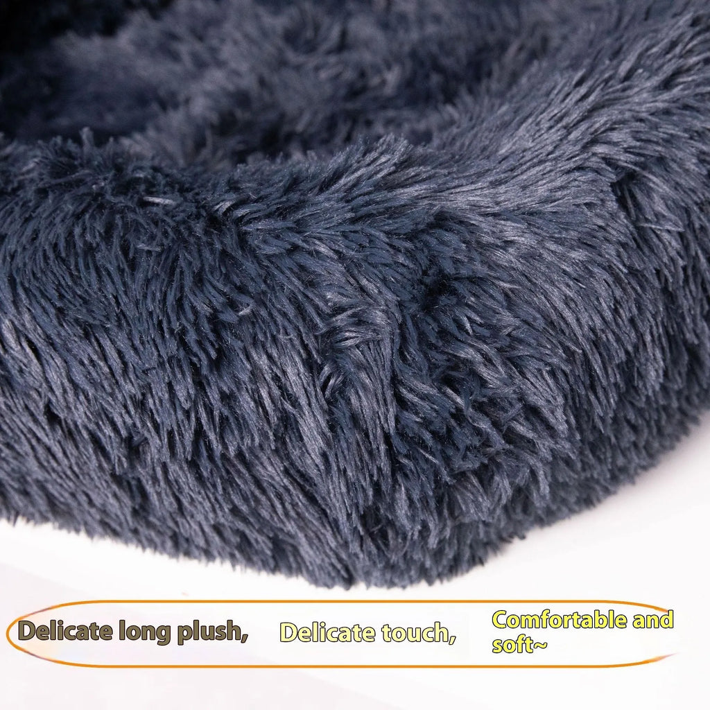 Dark grey thickened cloth pet mat placed on a car seat, showing size and texture.