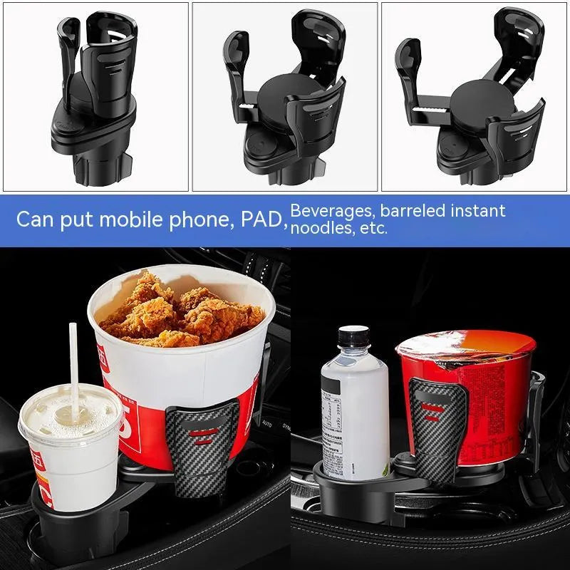 ABS plastic car cup holder modification kit in carbon fibre and matte colour finishes