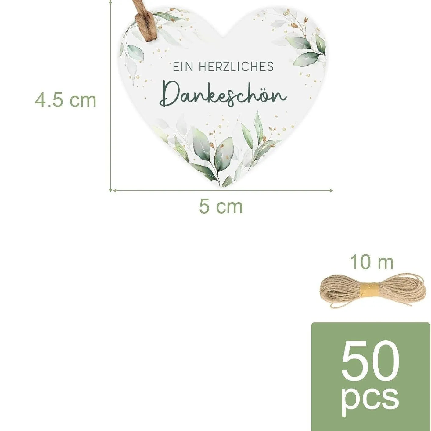 Fifty flower heart-shaped paper gift tags in two vintage colour styles