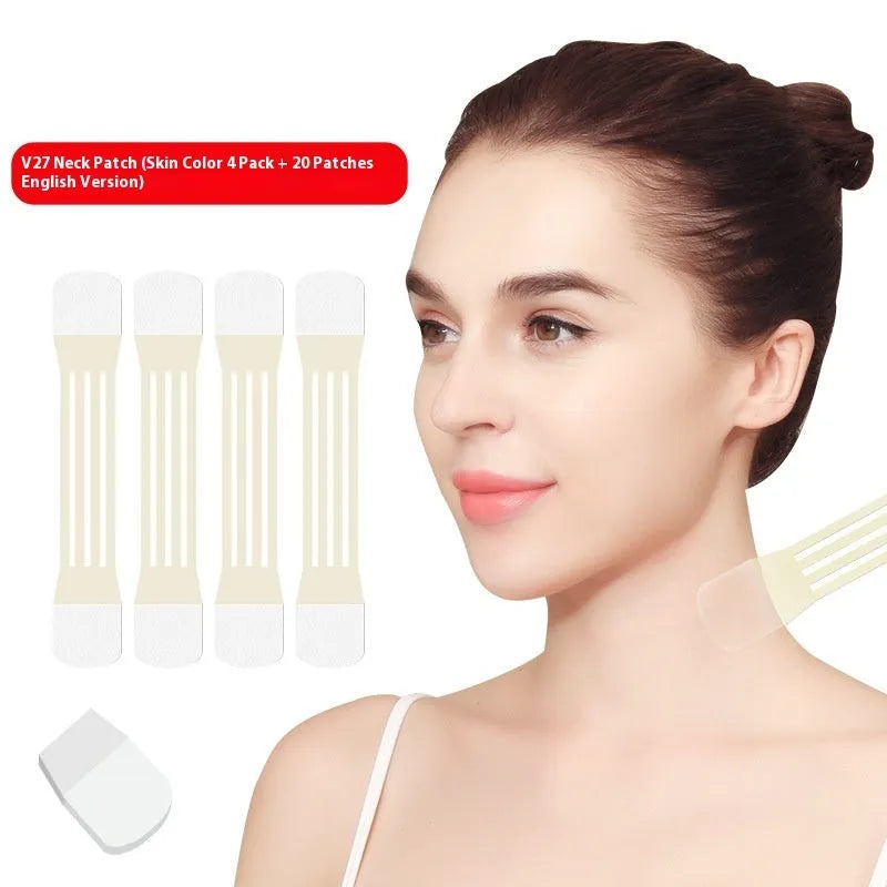 Skin tone neck firming adhesive tape with 4 pieces and 20 patches package