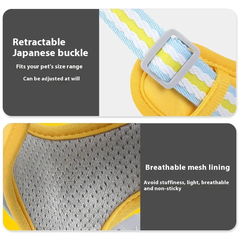 Explosion-proof anti-strangulation pet harness in Oxford cloth with attached 1.5-metre holding rope