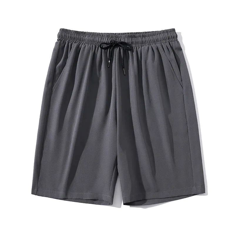 Men's ice silk nylon cropped quick-drying beach pants in straight cut sports casual style