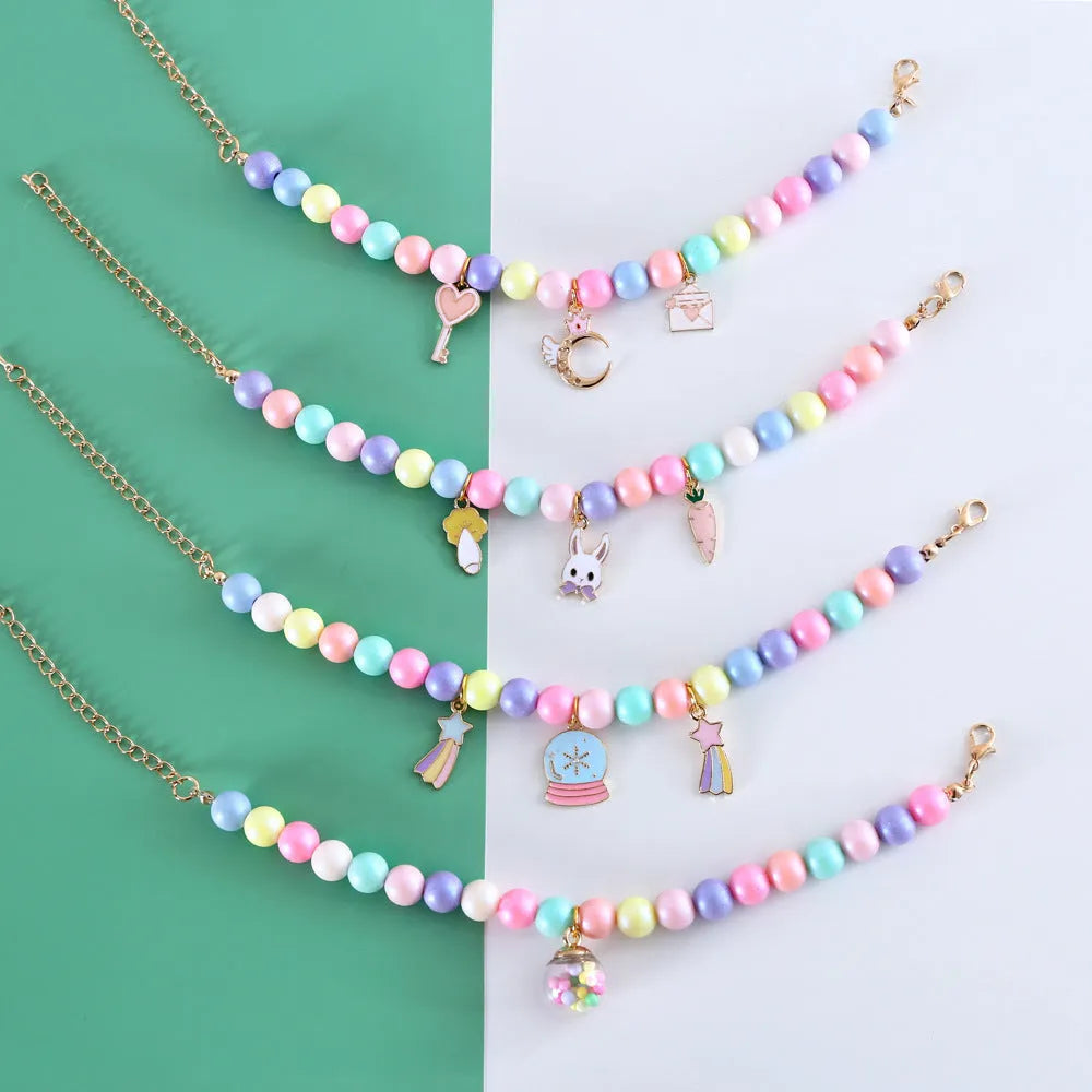 Macaron-themed resin charm collar and bracelet set for cats or dogs in assorted colours