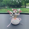Clay star decoration ornament for car centre console in pearl white or red starry sky finish