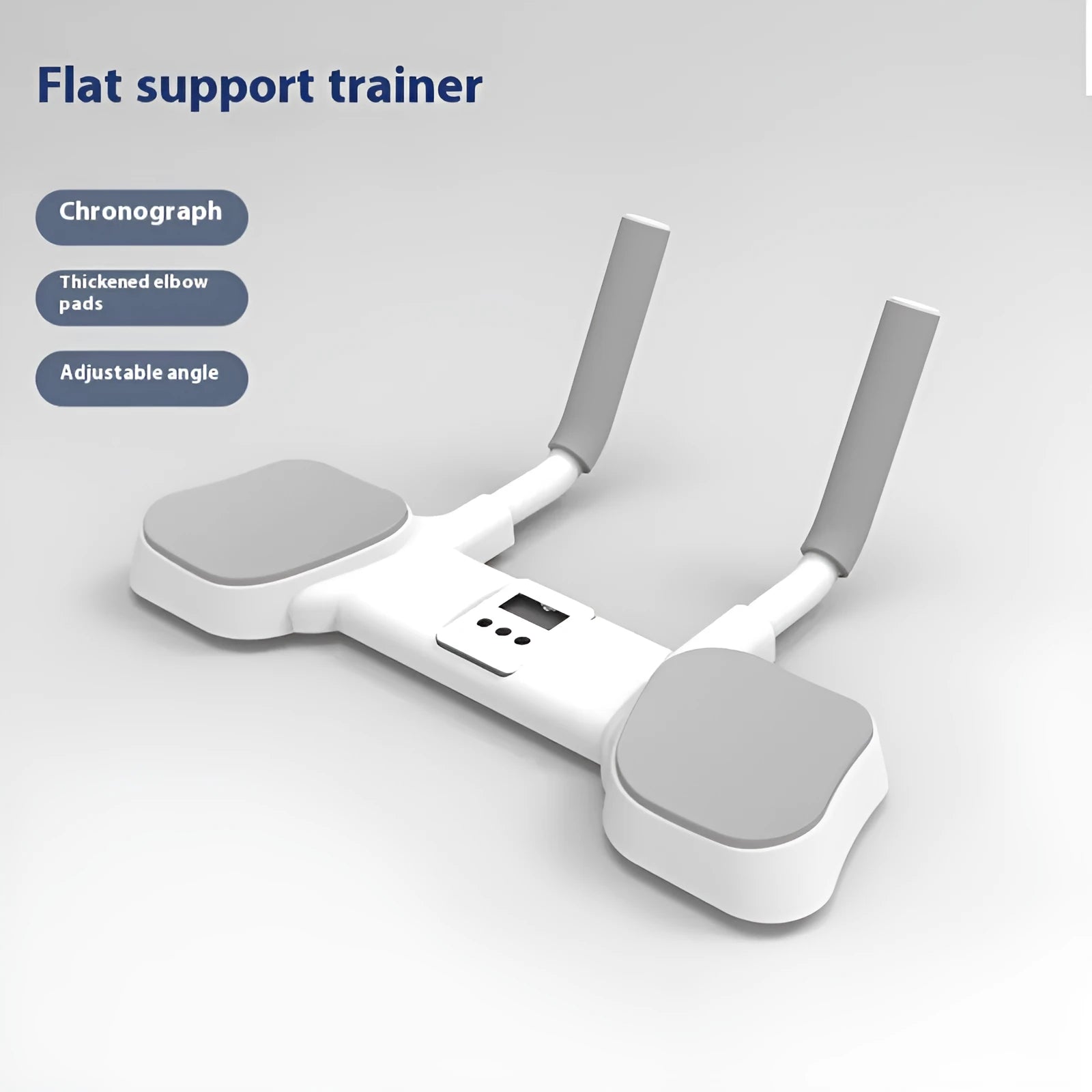 White household flat support trainer with alloy aluminium tube frame and ABS plastic components.
