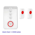 White one-click voice emergency alert device set including one buzzer and three emergency buttons for elderly safety