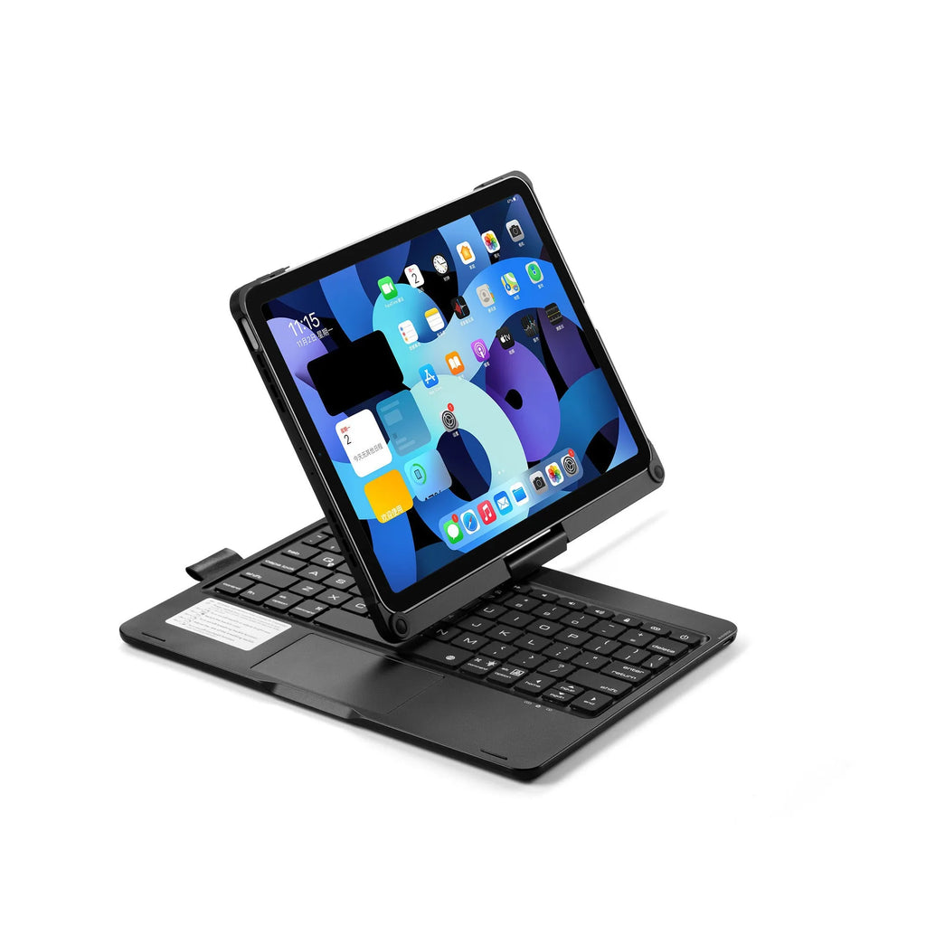 Rotating Bluetooth keyboard with backlight for iPad Pro and iPad Air tablets in black, silver, or rose gold