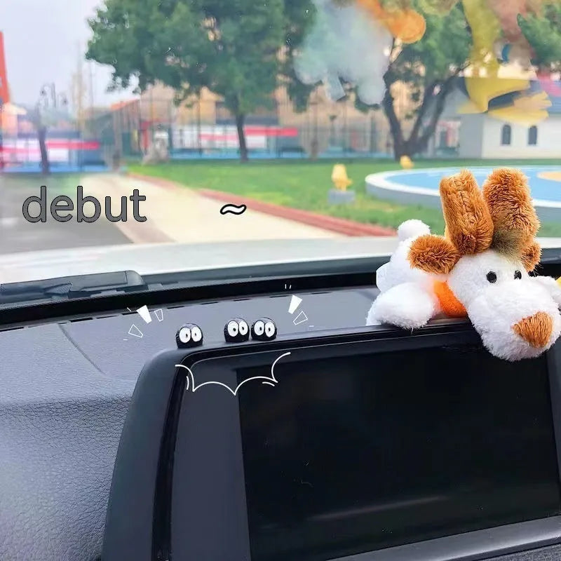 Resin cartoon coal briquette car decoration measuring approximately 1cm with traceless mounting tape