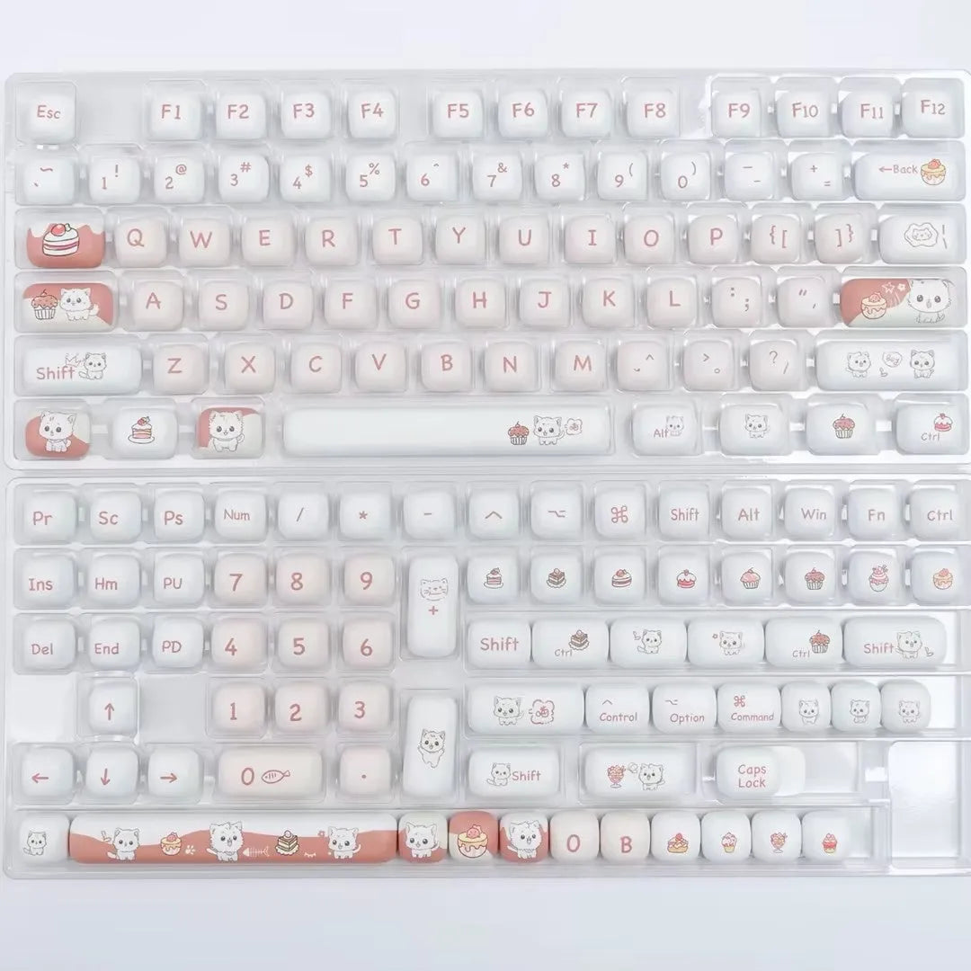 Dessert cat sublimation printed mechanical keyboard key cap with cartoon MOG artwork