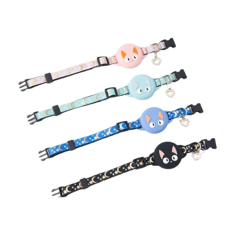 Apple AirTag protective case for cat collars in plastic with adjustable sizing options