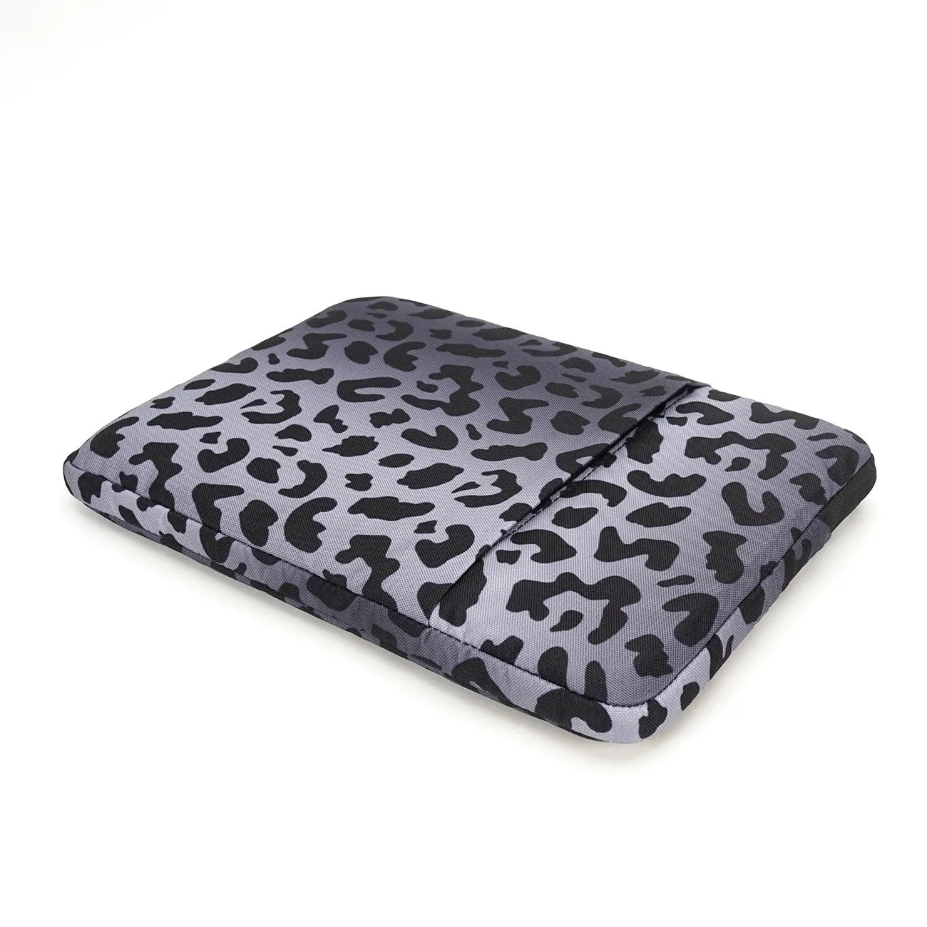 Leopard print laptop sleeve for 13-inch and 15.6-inch computers with waterproof anti-shock protection.