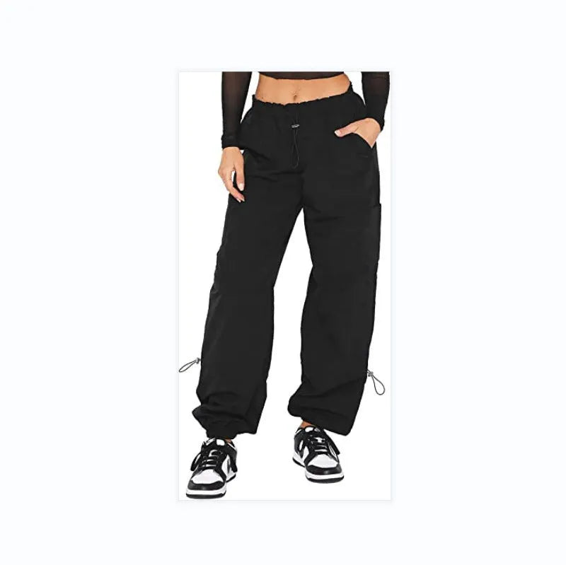 Multi-bag straight cargo casual pants in a loose fit, shown in a light blue colour with visible cargo pockets.