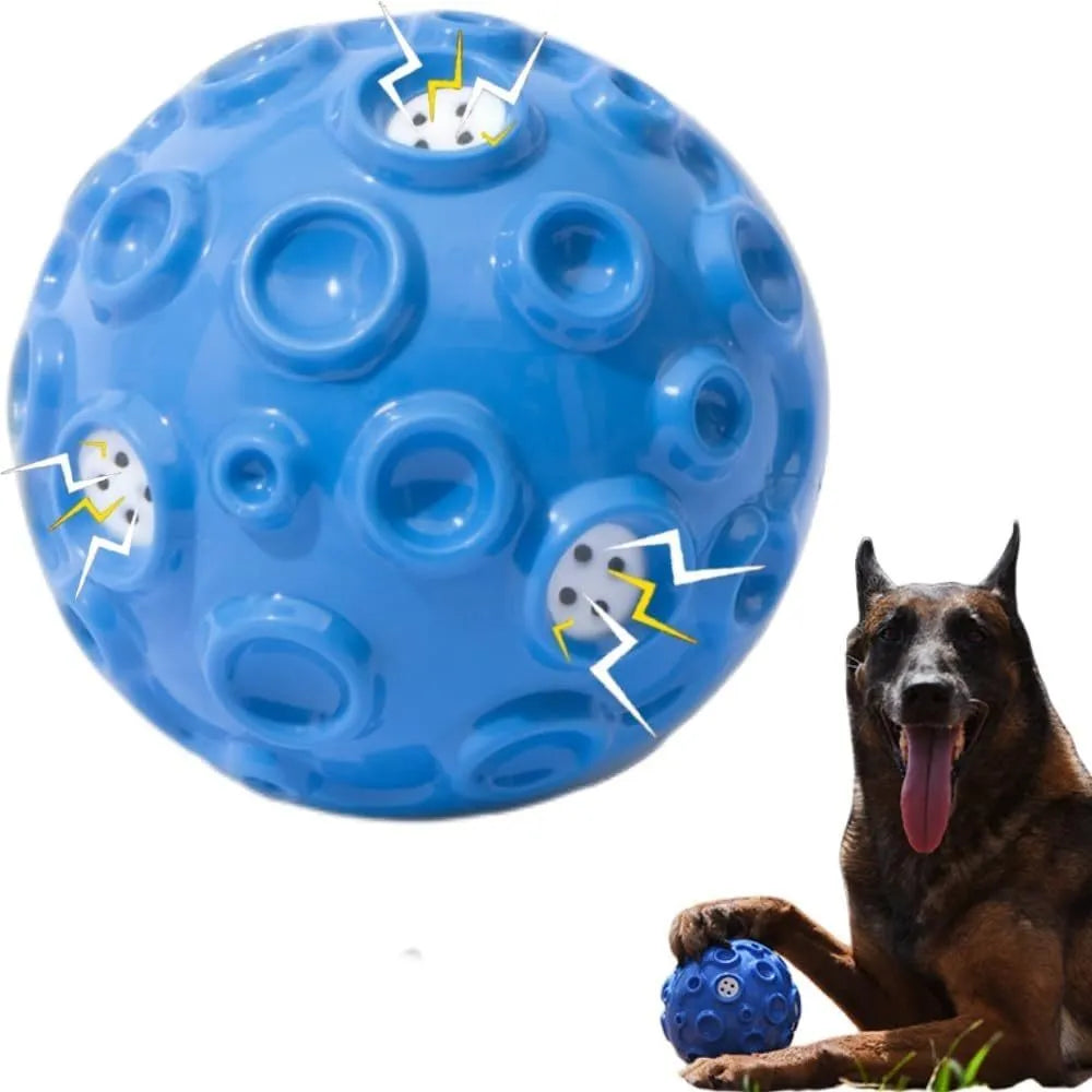Colourful natural rubber dog toy ball with textured surface for aggressive chewers and teeth cleaning