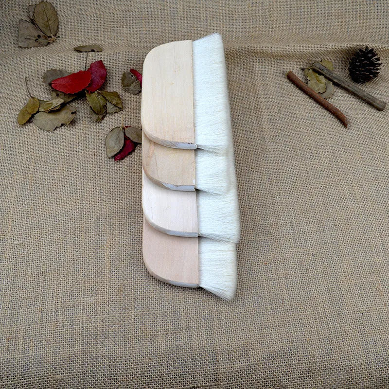 Wool brush for art mounting and paste application in four available sizes