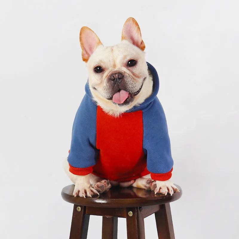 Red cotton dog jumper for small and medium dogs, available in sizes L to 4XL, autumn and winter pet clothing