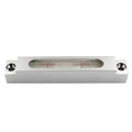 Mini metal spirit level with glass vial showing 500 bubbles for precise measurement