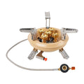 Portable windproof gas stove for camping and picnics, single burner, 1-2 people, black or khaki