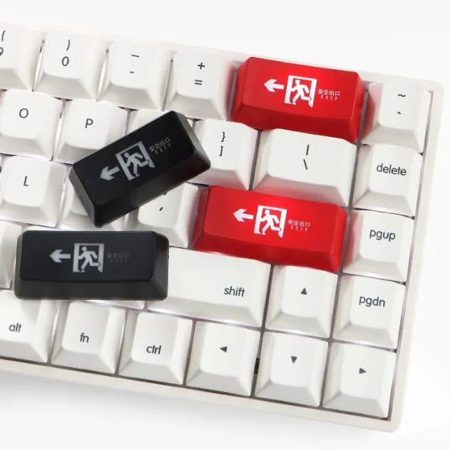 Transparent red emergency exit key cap for mechanical keyboard backspace key replacement