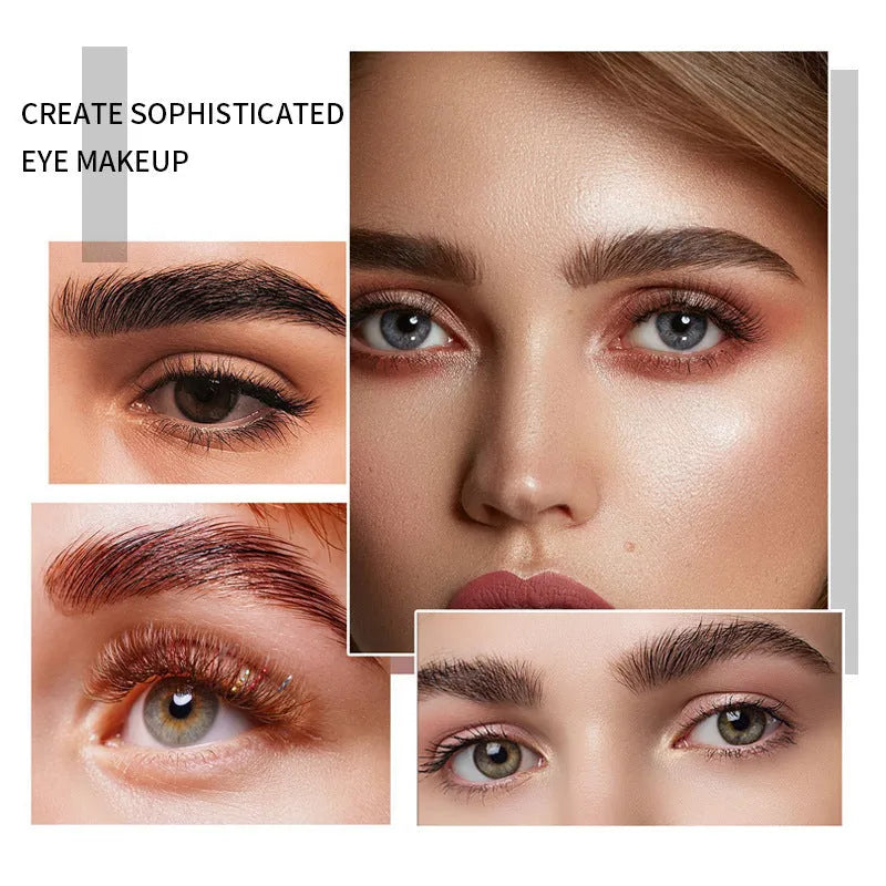 Eyebrow glue bottle with applicator brush for natural wild brow styling in pink and white options.