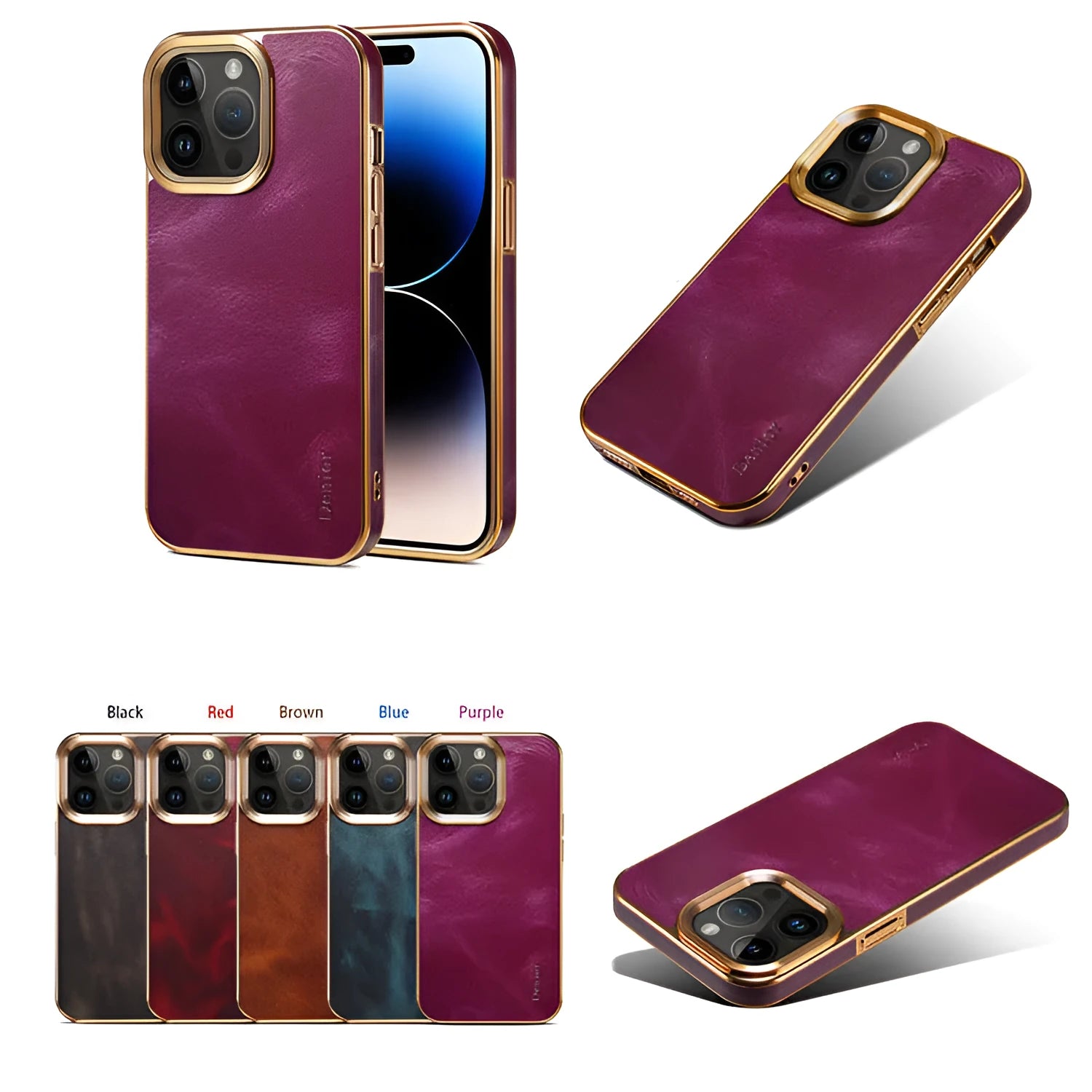 Handmade slim leather protective case for iPhone in vintage oil wax leather