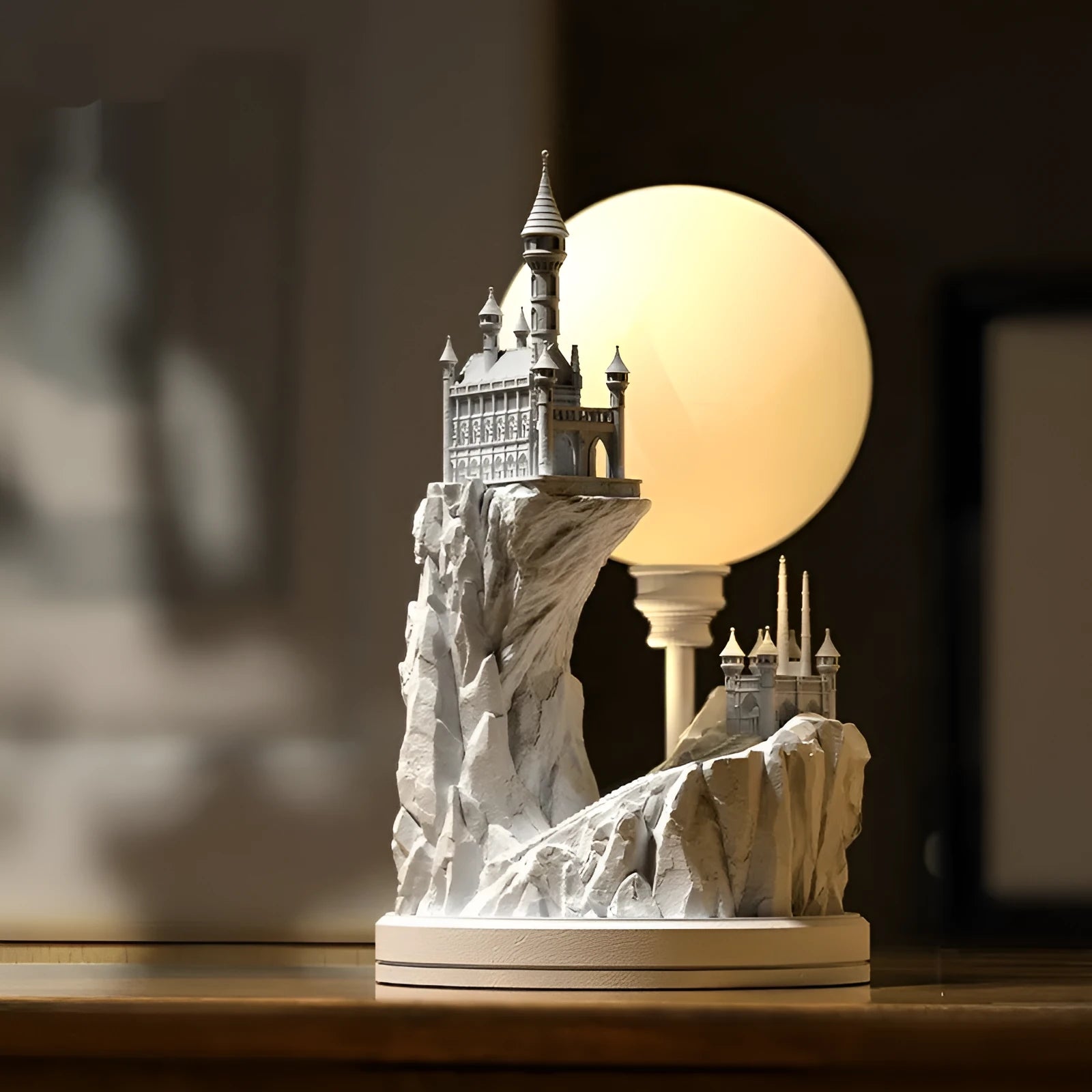 White composite gypsum bedside table lamp with plug and wire control switch