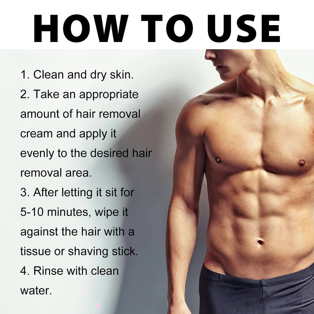 100ml tube of men's depilatory cream for lip, beard, armpit, hand and leg hair removal