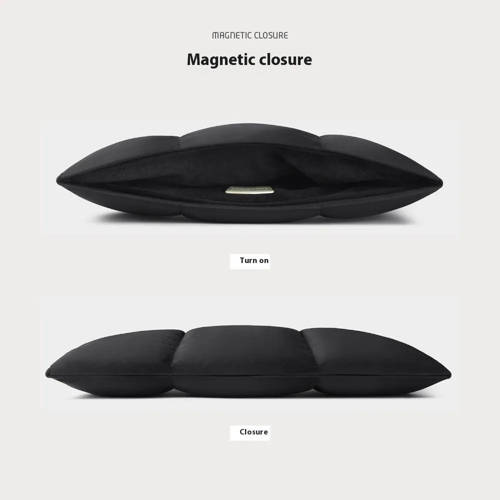 Soft fluffy polyester laptop sleeve in black or khaki for 13 to 15.6 inch laptops.