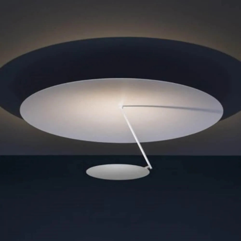 50cm diameter iron ceiling lamp with warm white LED light in living room setting