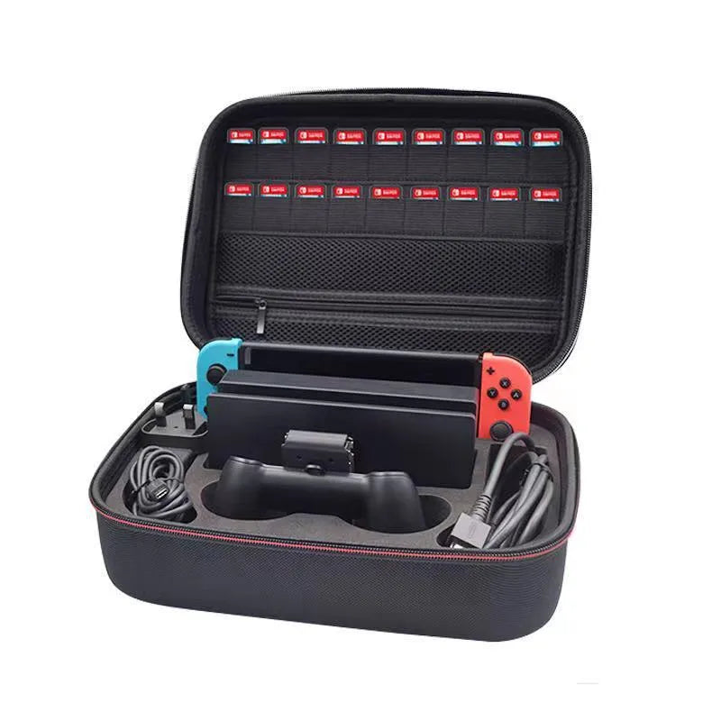 Black EVA game console storage bag for accessory organisation in two size options