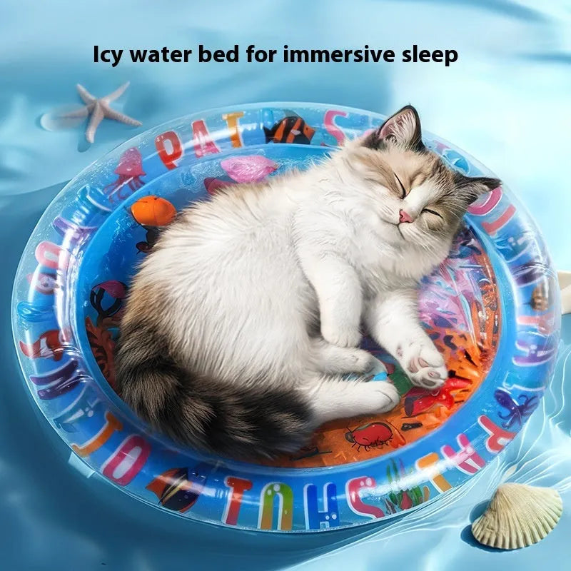 PVC pet cooling water cushion mattress in Underwater World design