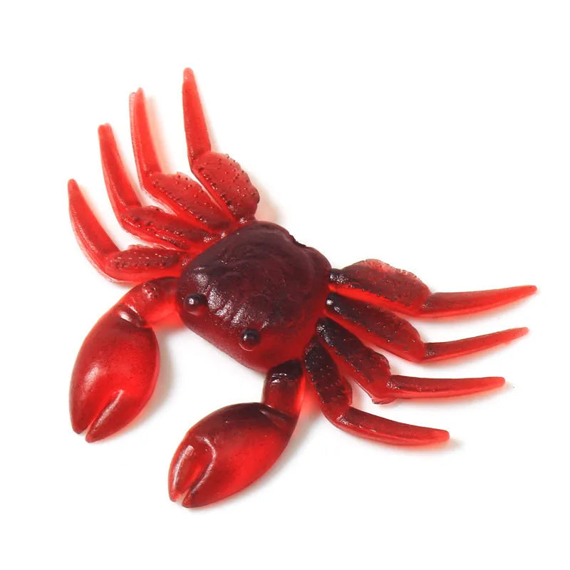 8CM red and brown PVC crab fishing lures showing detailed soft plastic crab imitation design