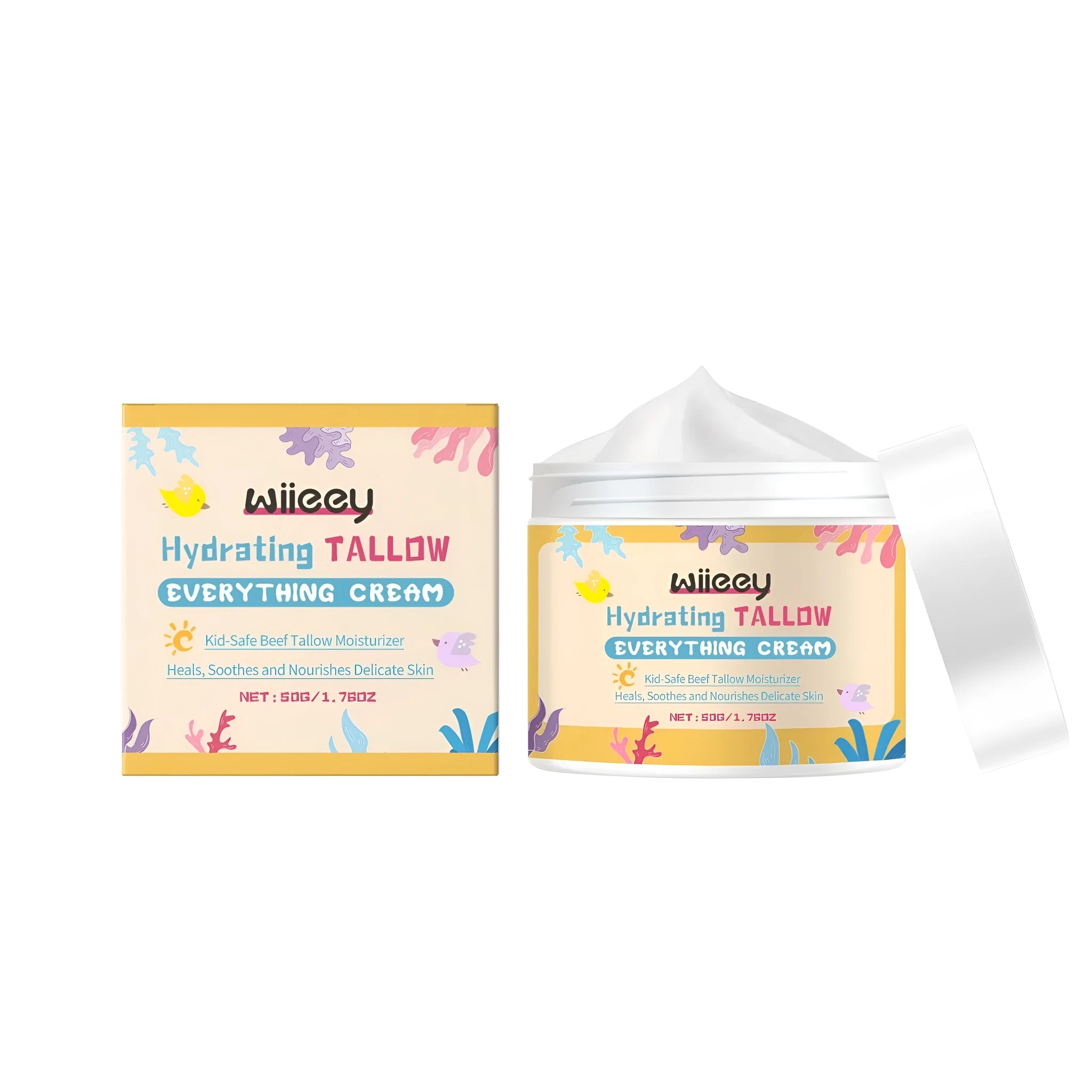 50g jar of hydrating tallow moisturising cream with shea butter formula