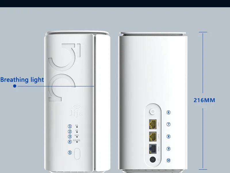 Compact 4G CPE wireless router measuring 51mm by 30mm by 5mm